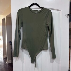 nuuds Olive Green Long-Sleeve Crew Neck Bodysuit
